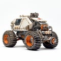 Post-apocalyptic Surrealism: Off Road Vehicle With Orange Rims