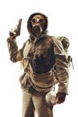 Post apocalyptic survivor in gas mask Royalty Free Stock Photo