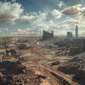 Post Apocalyptic World, Apocalypse City, Wasteland, Futuristic Nuclear Desert, Postapocalyptic World Royalty Free Stock Photo