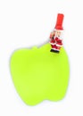 Post it apple shaped clip with Christmas Royalty Free Stock Photo