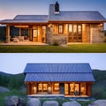 6 A Post-and-Beam-style house with exposed structural elements and a rustic feel1, Generative AI