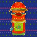 Post box in Indian art style Royalty Free Stock Photo