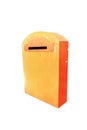 Post box orange isolate Royalty Free Stock Photo