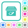 Post box solid vivid colored flat icons Royalty Free Stock Photo