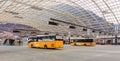 Post Buses at the bus station in the city of Chur in Switzerland