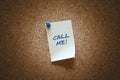 Post-it with call me message Royalty Free Stock Photo