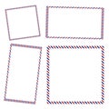 Post card red blue collection, vector envelope set