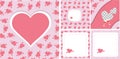 Valentine\'s day February 14 post card design template set Royalty Free Stock Photo