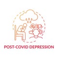 Post-covid depression concept icon Royalty Free Stock Photo
