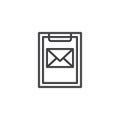 Post delivery form outline icon