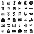 Post dispatch icons set, simple style Royalty Free Stock Photo