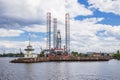 Post of Distance traffic service and Arctic drilling platform. Kronstadt, Russia