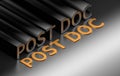 Post doctoral position POST DOC words on black background