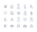 Post and governance line icons collection. Transparency, Accountability, Leadership, Compliance, Regulation, Policy