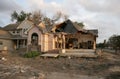 Post hurricane Katrina a flood Damaged home in New Orleans near the 17th Street Canal. Royalty Free Stock Photo