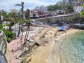 Post-Hurricane Tranquility: Beachfront at Playa Angosta in Acapulco Royalty Free Stock Photo