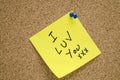 Post it I LUV YOU Royalty Free Stock Photo