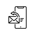 Black line icon for Post, message and email Royalty Free Stock Photo
