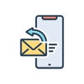 Color illustration icon for Post, message and mail Royalty Free Stock Photo