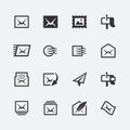 Post and mail related icons set