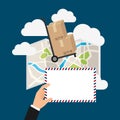 Post mail service design Royalty Free Stock Photo