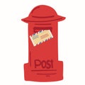 Post mailbox letter flat design set