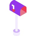 Post mailbox for letter icon 3d vector letterbox