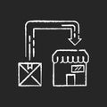 Post manufacturing chalk white icon on black background