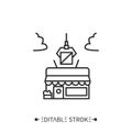 Post manufacturing line icon.Editable illustration