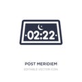 post meridiem icon on white background. Simple element illustration from Time and date concept Royalty Free Stock Photo