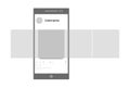Post mockup. Interface carousel post vector template. Social network page, mobile app concept. Carousel swipe smartphone