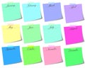 Post it with months calendar Royalty Free Stock Photo