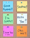 Post it note collage with messages Royalty Free Stock Photo
