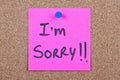 Post it note with i'm sorry Royalty Free Stock Photo