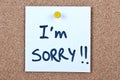 Post it note with i'm sorry Royalty Free Stock Photo