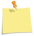 Post-It Note with orange Pin Royalty Free Stock Photo