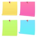 Post it note paper with red pin Royalty Free Stock Photo