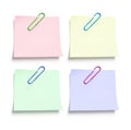 Post It Note Papers with Paperclips Royalty Free Stock Photo