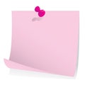 Post it note with push pin Royalty Free Stock Photo