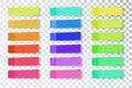 Post note stickers on transparent background. color sticky tapes with shadow template. Vector Royalty Free Stock Photo