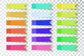 Post note stickers on transparent background. color sticky tapes with shadow template. Vector Royalty Free Stock Photo
