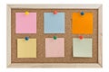 Post it notes on a cork board Royalty Free Stock Photo