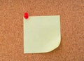 Post it notes on cork board . Royalty Free Stock Photo