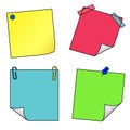 Post it notes icons vector set