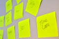 Post it notes of photography ideas