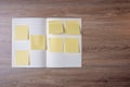 The Post-it notes for writing messages and sticking them on your notebook Royalty Free Stock Photo
