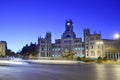 Post Office Building and fountian at Cibeles Square Royalty Free Stock Photo