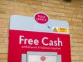 Post Office cash machine sign, London, UK.