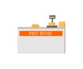 Post office counter flat color vector object