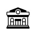Black solid icon for Post Office, post department and courier Royalty Free Stock Photo